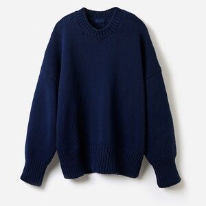 Babaa Deep Blue Crew Neck Sweater